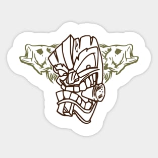 Tiki Fisherman Sticker